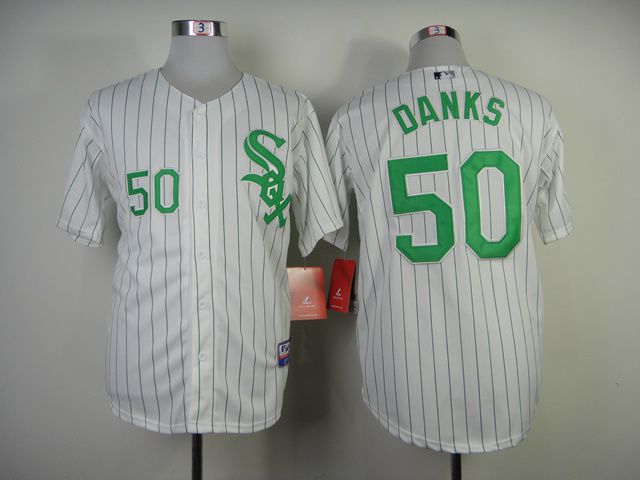 Men Chicago White Sox #50 Danks White green MLB Jerseys